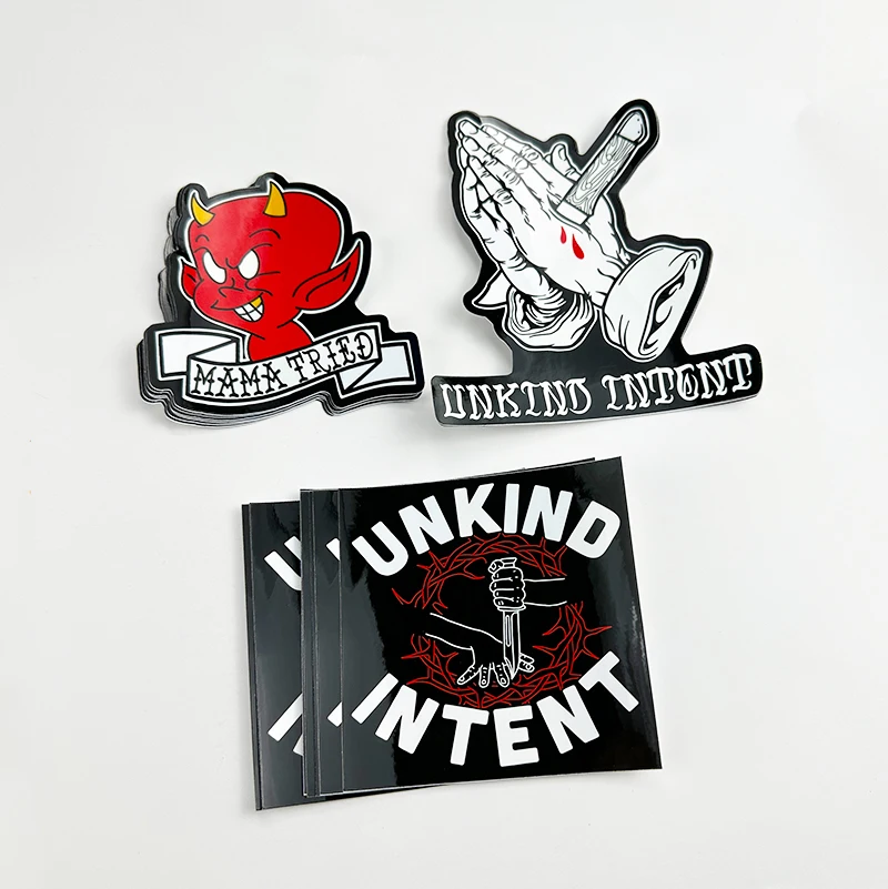 Strong Adhesive Vinyl Waterproof Sticker Printing Cartoon Label Luggage Skateboard Bicycle Laptop Decal Custom Die Cut Stickers