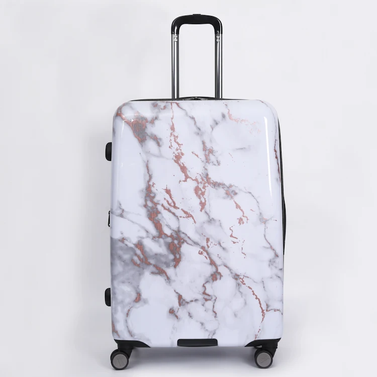 Best selling 210D ABS+PC custom print trolley case hard shell suitcase designer printed case luggage sets