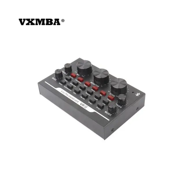 V8 Улучшенная Звуковая карта для компьютера мобильного телефона потоковая мультимедийная трансляция реверберация аудио Высококачественная звуковая
