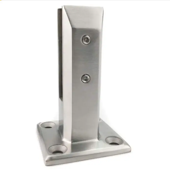 304 Stainless Steel Square Glass Stand Adjustable 8-12MM Glass Clamp for Balcony Garden Deck Handrail Glass Bracket