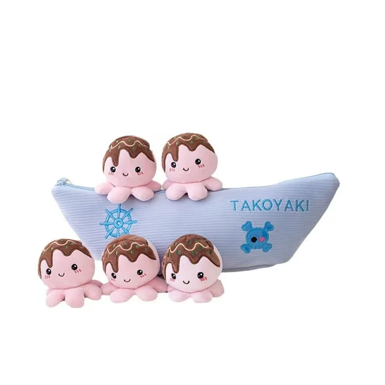 Cute Takoyaki Mini Doll Pirate Ship Plush Toy Companion Fun Toy Creative Home Décor Small Figurine