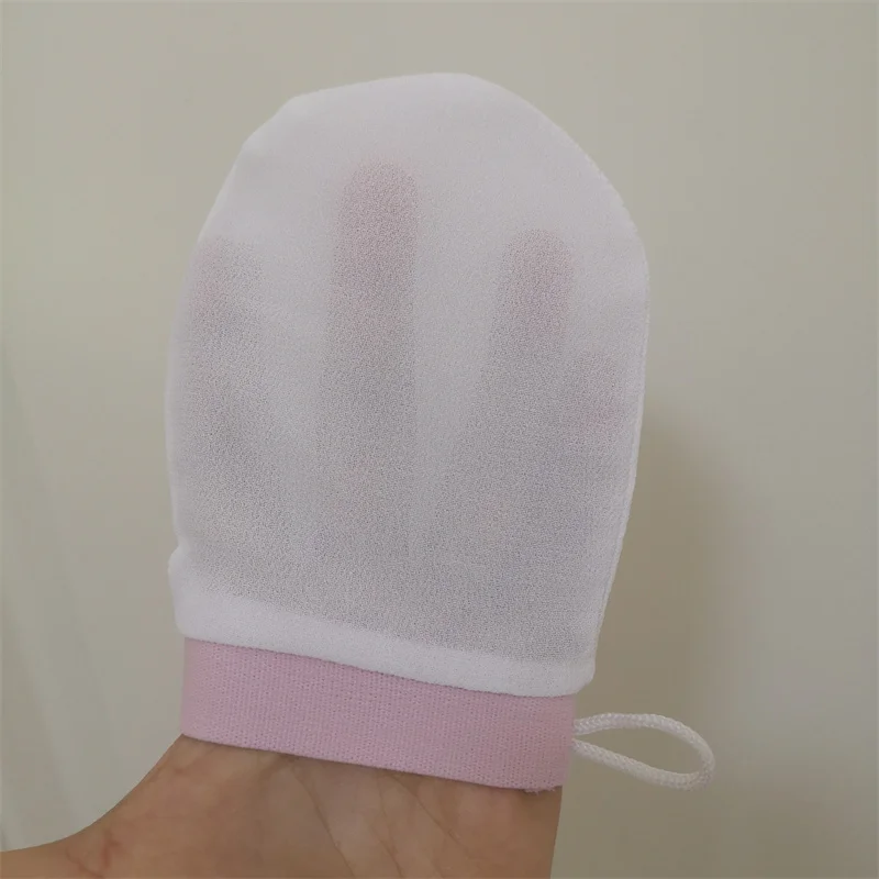 Custom LOGO Magic Peeling Glove Silk Double Sided Shower Bath Body Loofah Scrub Glove Korean Exfoliating Mitts