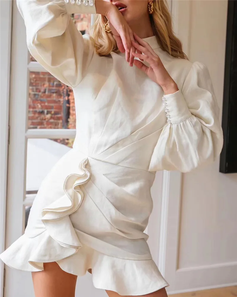 Fashionable Sexy v- neck short sleeve short dress Ruffle floral dress