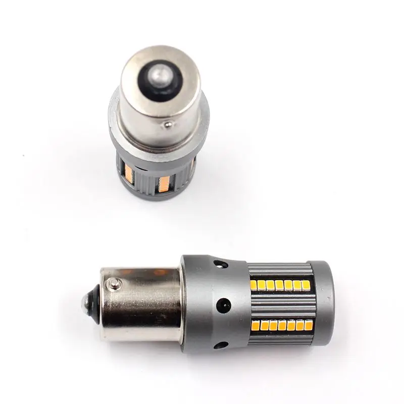 66SMD canbus T20 7440 1156 BA15S Автомобильные светодиодные лампы заднего хода 3156 Желтый Янтарный светодиод DRL поворотный сигнал боковая