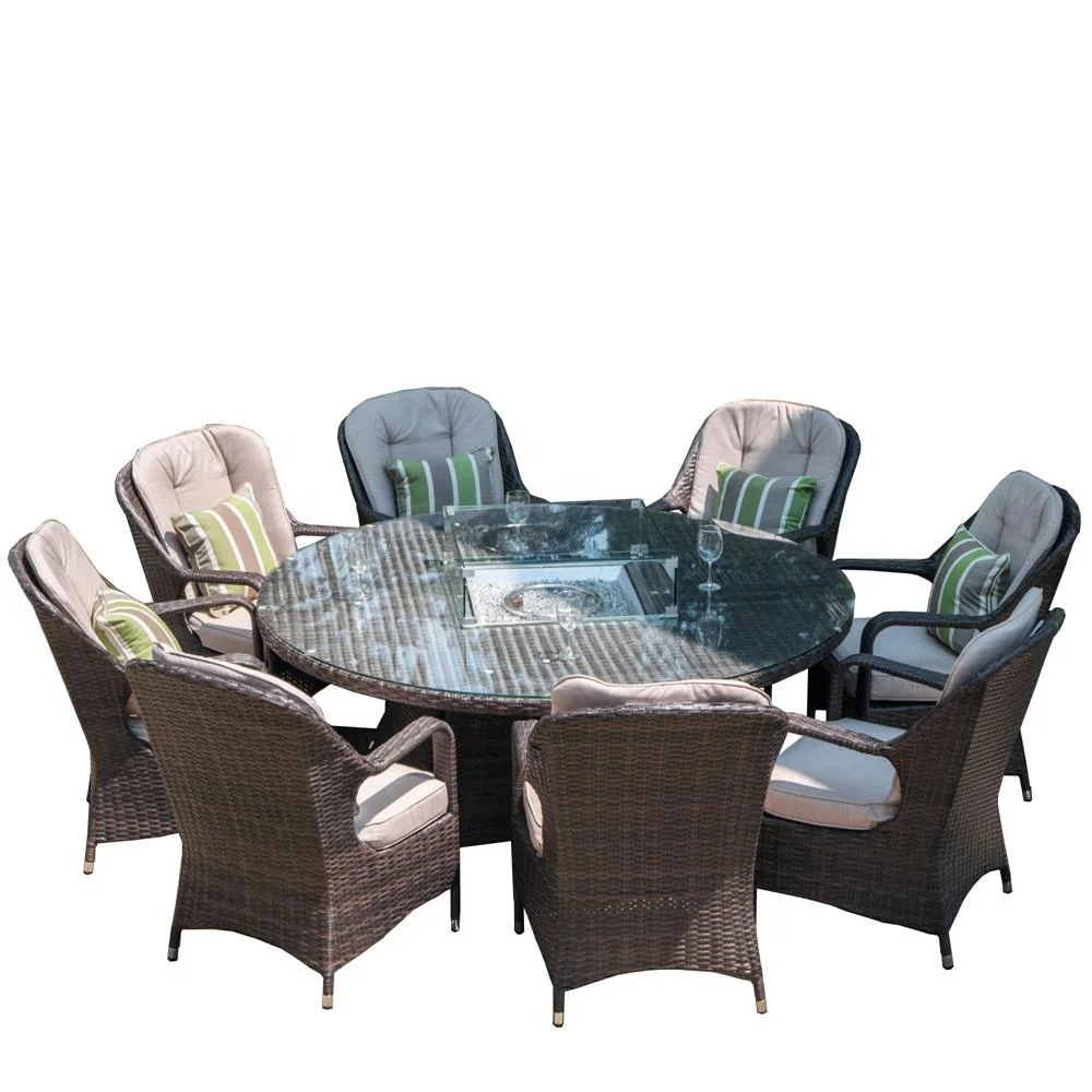 Высокое качество, 6 мест, уличный мраморный барбекю, газовый костер, обеденный стол