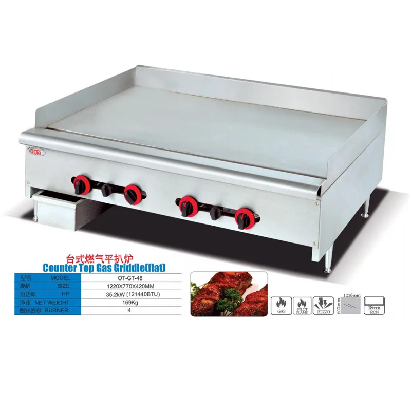 Commercial Hotel Restaurant Stainless Steel Kitchen Catering Equipment Gas grill griddle (OT-GT-36)