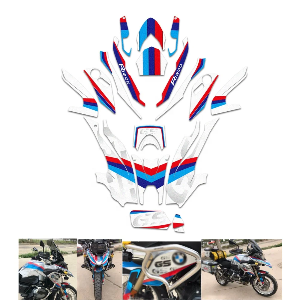 For BMW R1200GS LC R 1200GS Motorcycle Body Fuel Tank Exhaust Pipe Nozzle Sticker One Set Decorative Protection Sticker