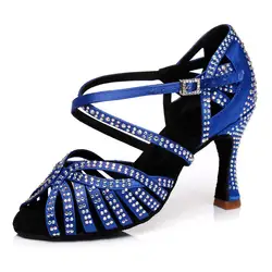 L394 satin high heels 9 cm Latin dance soft bottom shoes