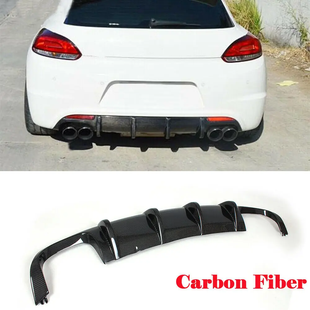 Rear bumper bumper lip diffusion spoiler Volkswagen Scirocco R 2009-2016 factory carbon fiber