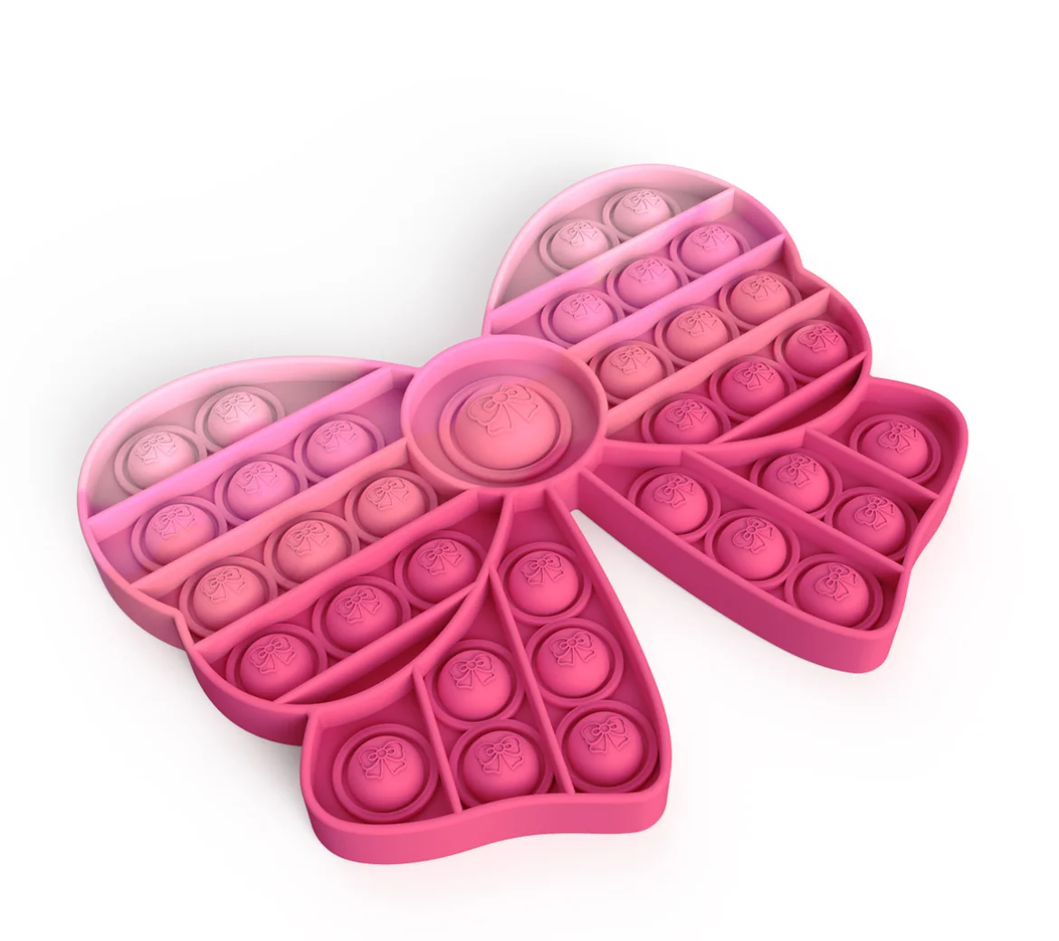 Wholesale New Decompression Push Pop Bubble Silicone Bracelet, Stress Reliever Dimple Squeeze Fidget Sensory Toys for Kids Gift