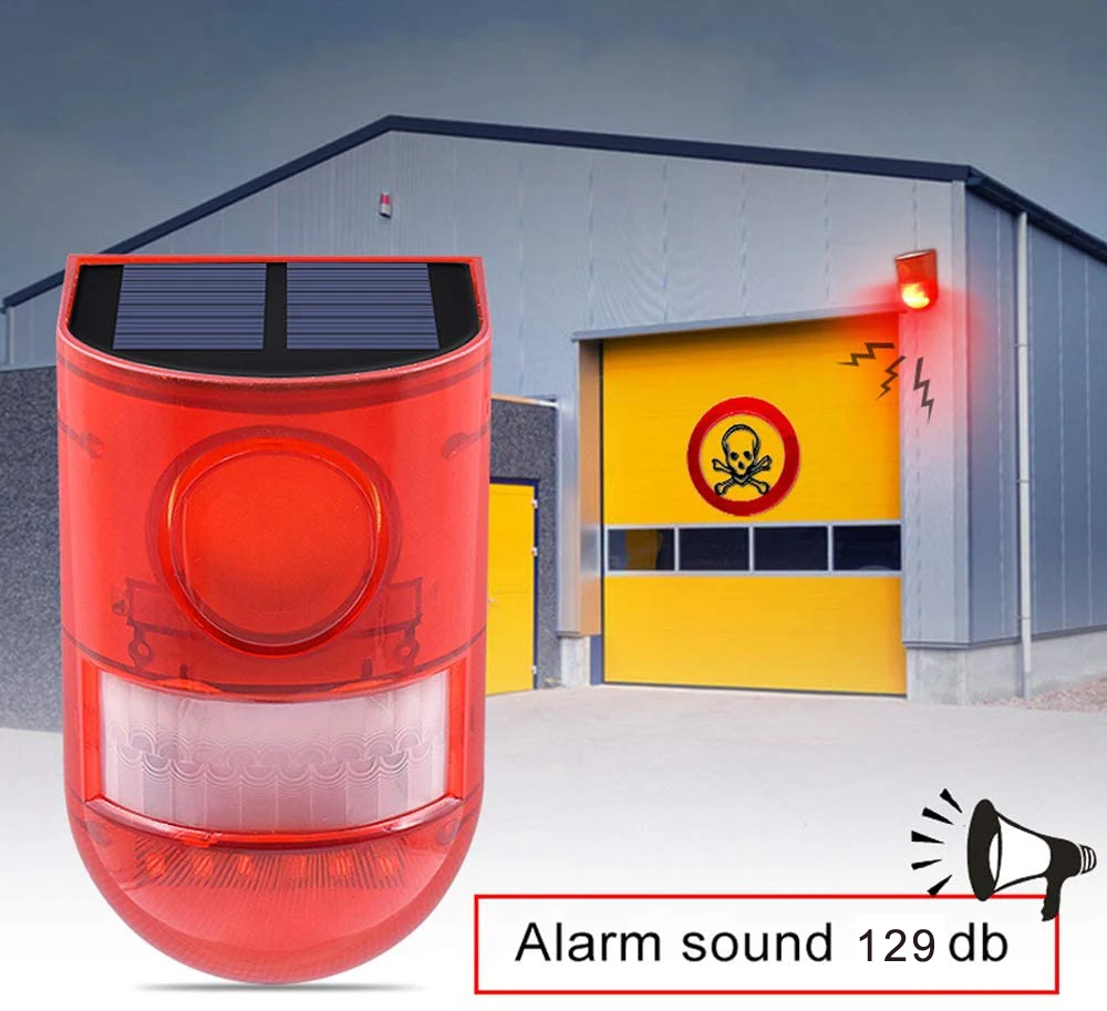 Motion Detector Solar Strobe Light Solar Alarm Light Solar Security Warning lamp