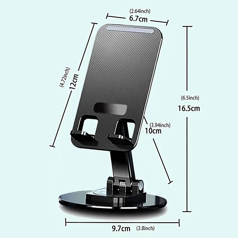 Disc Metal Rotating Cell Phone Stand Portable Lazy Live Online Class Desktop Stand