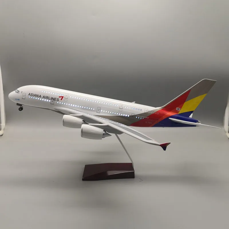 Airbus A380 Resin Airplane Model Large Scale 1:160 46cm A380 ASIANA AIRLINES Desktop Airplane Model