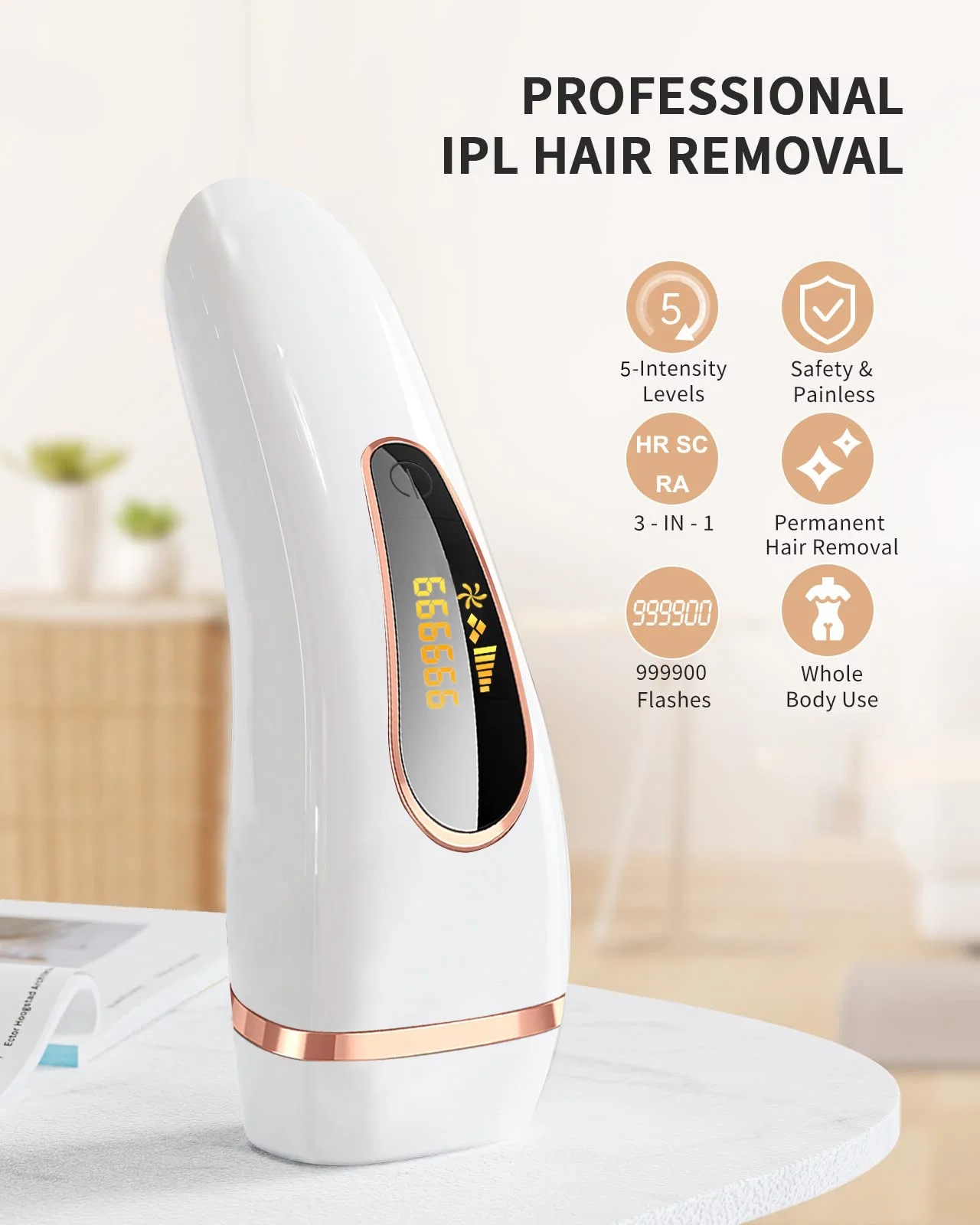 Portable Handle IPL Machine Painless Permanent Ice Cooling Mini IPL Laser Hair Removal At Home Hair Removal Device