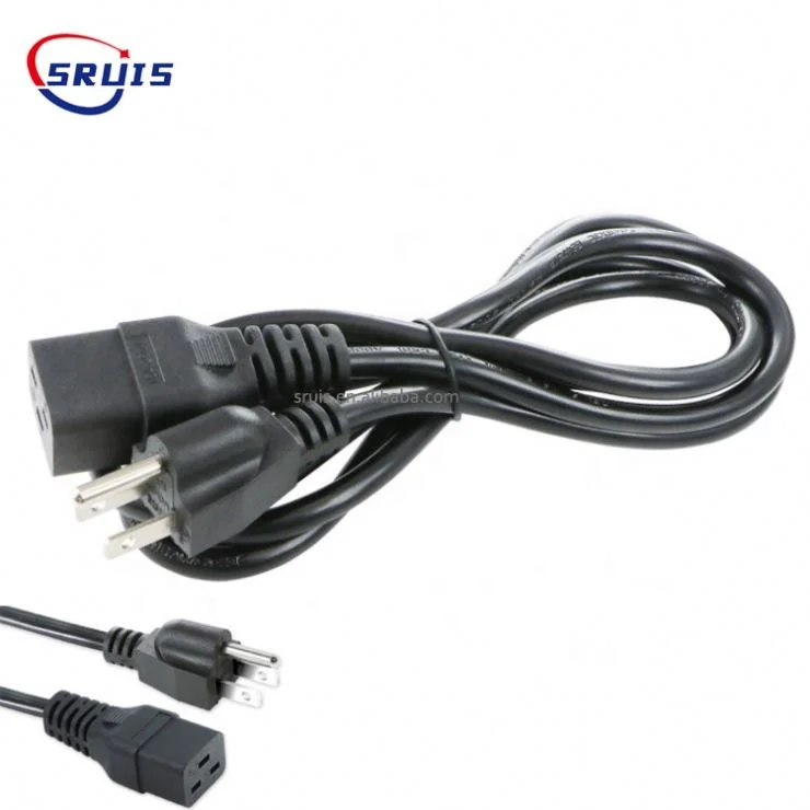 Black Color 0.5M 1.5m Computer Power Cord Plug and Socket Standard IEC Extension Cord C14 to C13 Cable