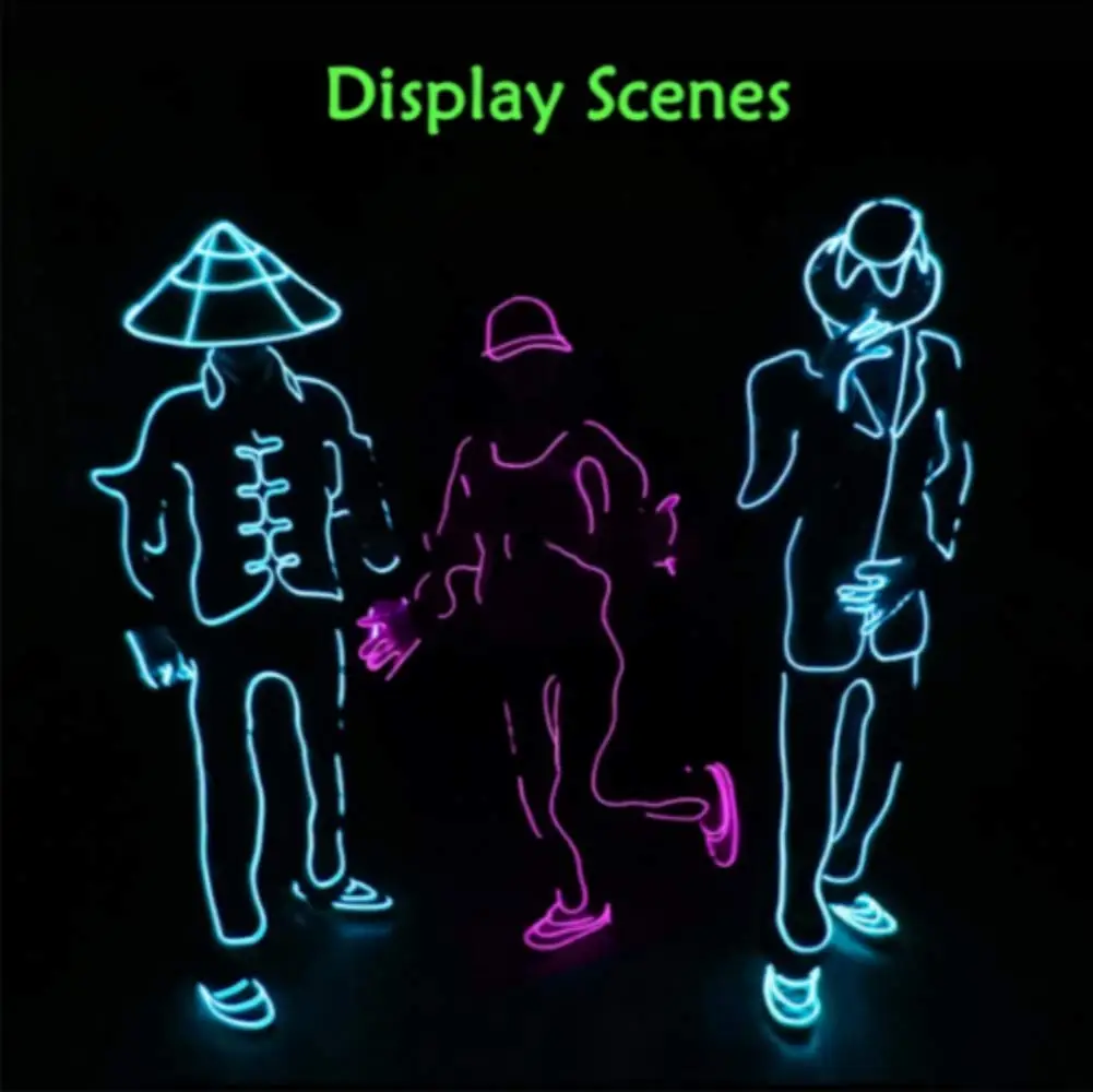 EL Wire Neon RGB Colour Lights LED Stroke Man Kit Innovation Luminous LED Cable for Holiday Wedding Halloween Christmas Party De