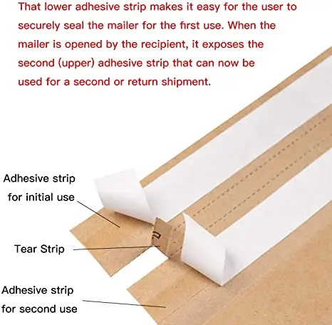 Custom Printed Biodegradable Rigid Cardboard Shipping Envelopes Packaging Eco Friendly Recyclable Kraft Paper Poly Mailer Bag