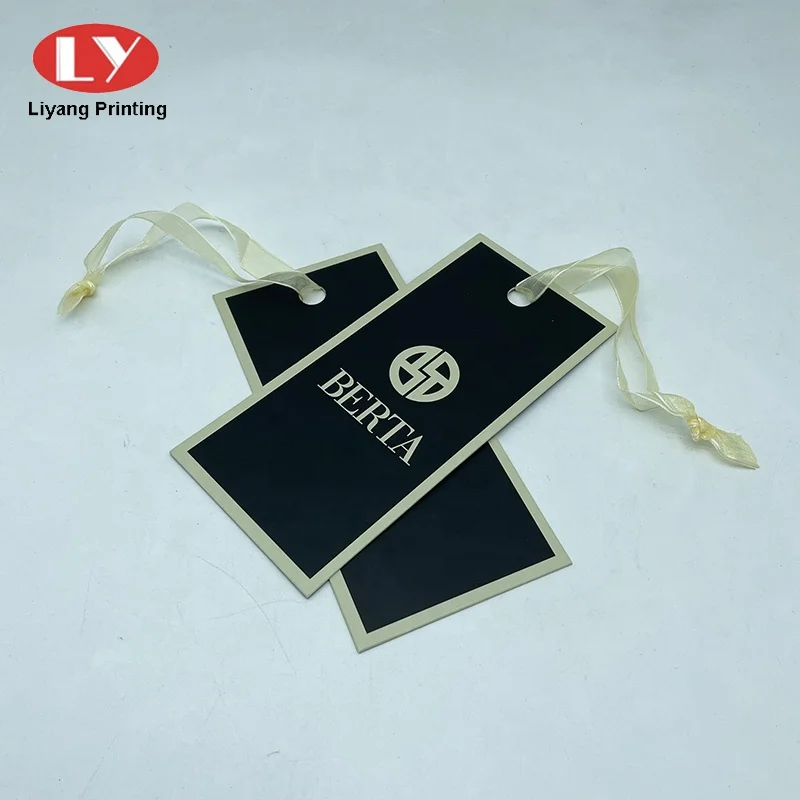 Dongguan Printing OEM Manufacturer Thick Paper Brand Labels Swing Hang Tags Garment Clothing Tag Label Custom