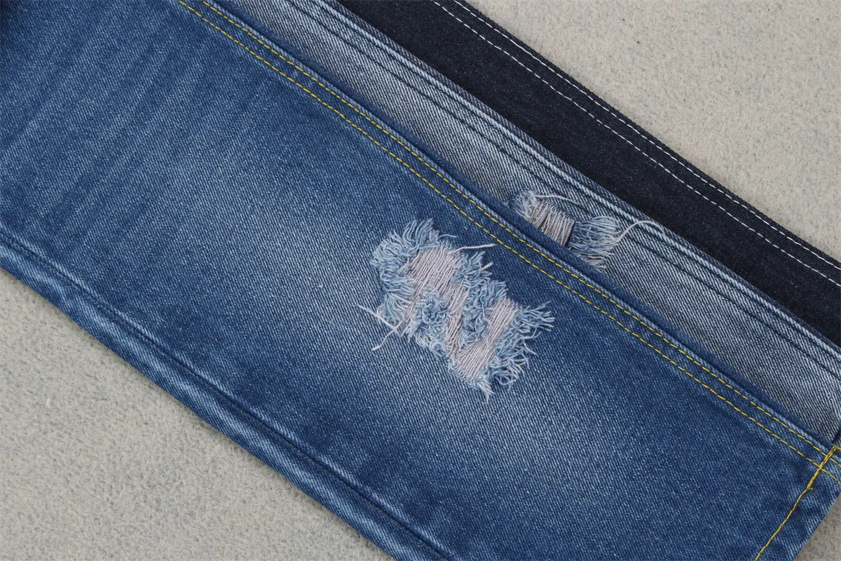 13.5 oz 100% Cotton Denim Fabric No Stretch Blue Recycled Cotton From China Guangdong Manufacturer