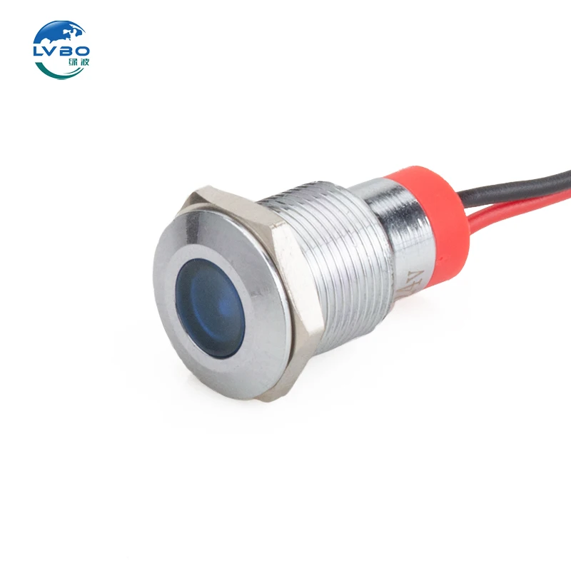 LVBO 10mm 12mm 16mm 19mm 22mm Metal signal lamp 3V 5V 12V 24V 220v control panel led indicator light