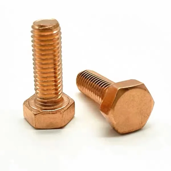 T2 red copper external hexagonal screw electrolytic copper bolt external hexagonal screw