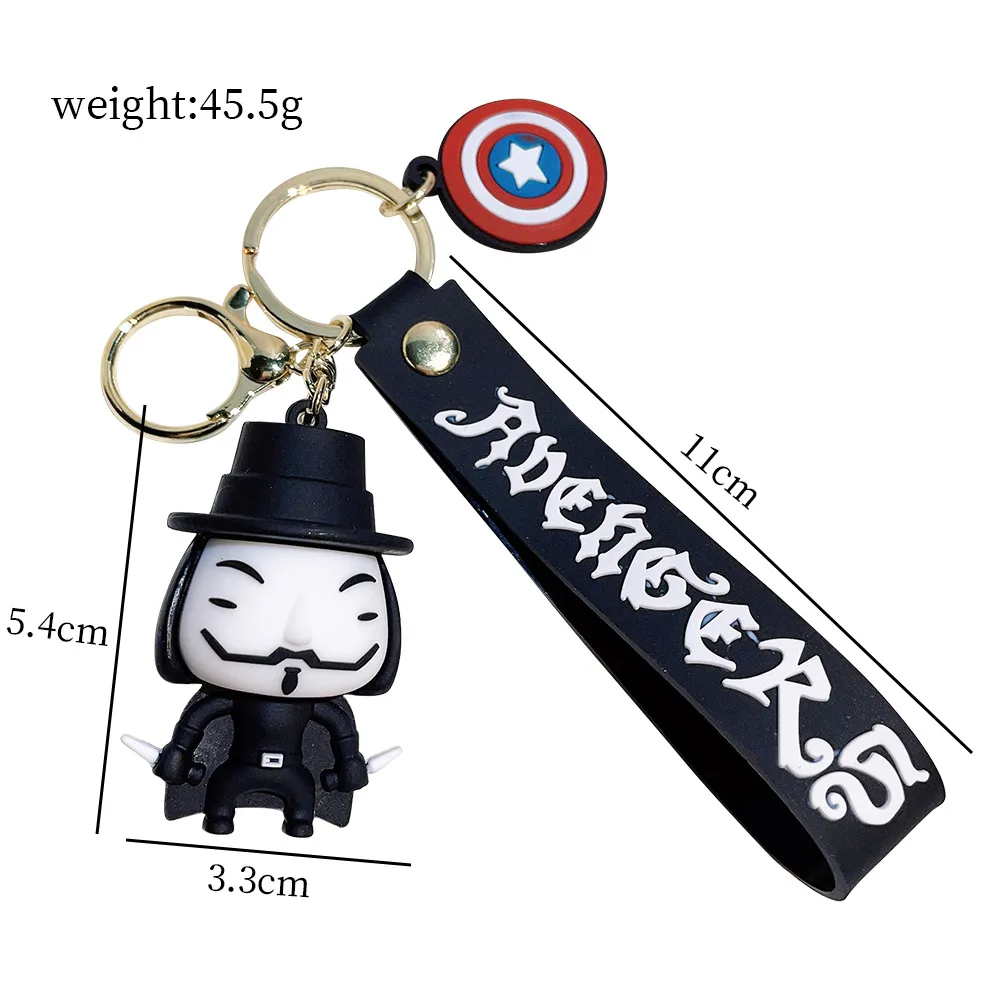 2024 Cartoon Halloween Horror Clown Keychain Car Key Pendant Schoolbag Pendant Small Gift Keychain
