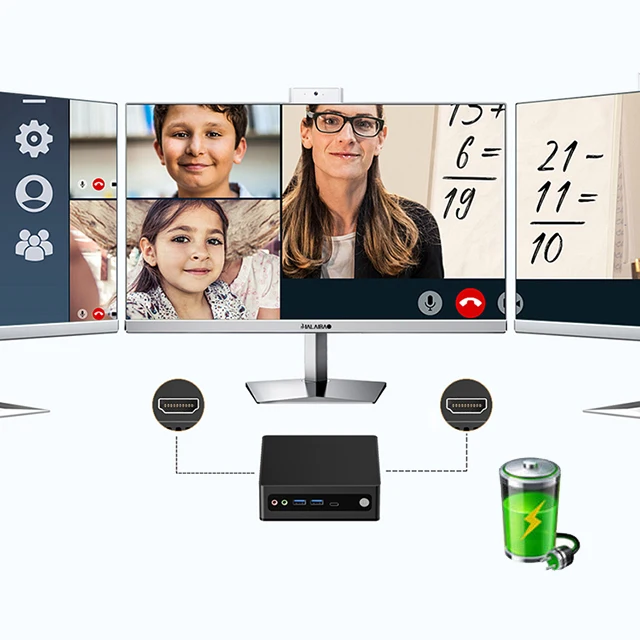 Factory Direct Small Desktop Computer Intel Core i5 i7 Dual Core Linux Win 10 Mini PC UPS Power Supply for Home Office Business