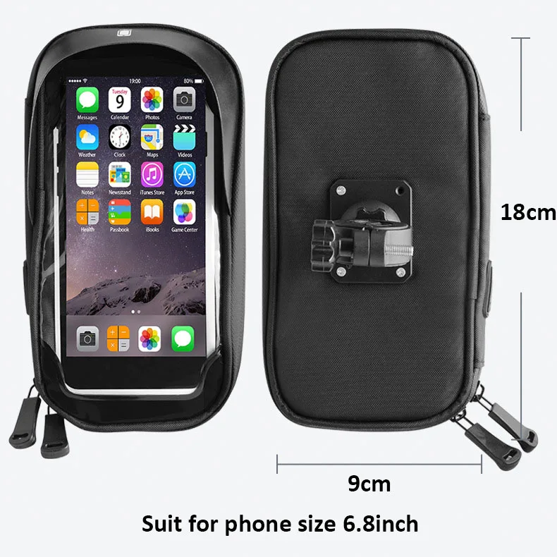 Touch Screen Handlebar Bag Bicycle Motorcycle Cycling Front Tube Frame Bag Waterproof Upgraded Adjustable Phone Holder Case