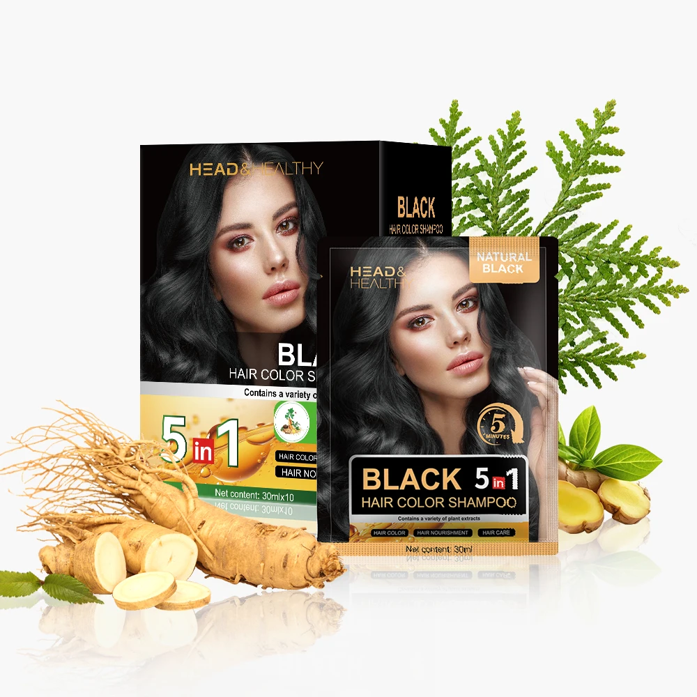 Hair Color Shampoo for Gray Natural Hair Dye Shampoo in Minutes Long lasting colour 10 pack+1pack Ammonia Free