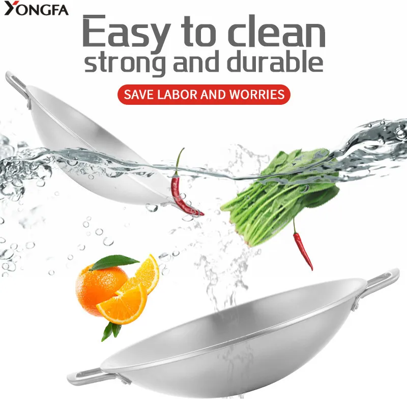 YongFa Thickened Stainless Steel hot pot Kitchenware induction cooking cookware