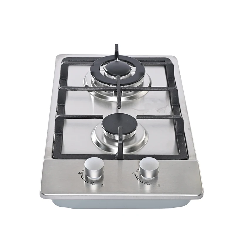 High quality Factory Direct Selling  Stainless Steel  Double Burner Built-in Home Kitchen Appliance Gas Cooker