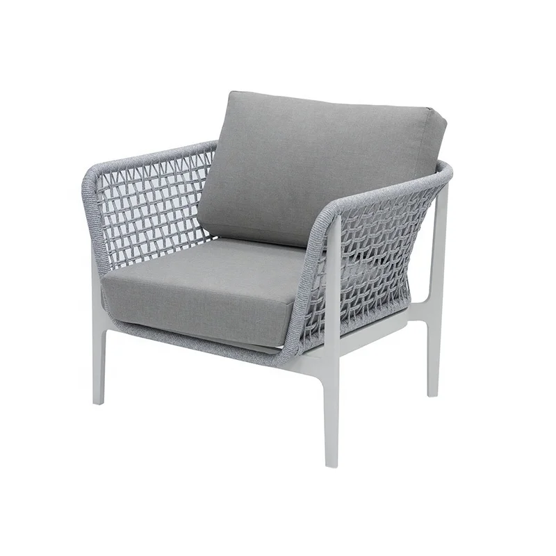 Wholesale White patio furniture outdoor lounge with rope woven garden sofa
