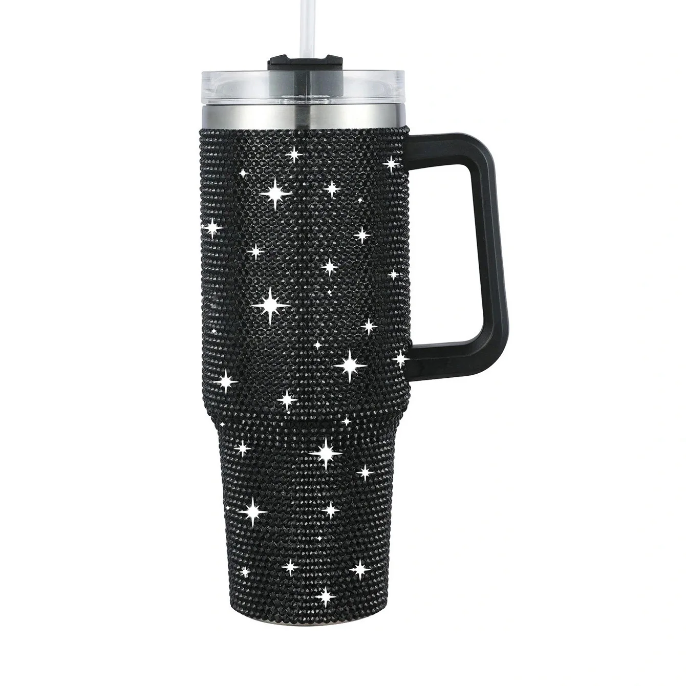 2024 Glitter 40oz Rhinestone Bling Diamond Tumbler With Handle Vacuum Insulated Stainless Steel Bottle Cup With Lid And Straw