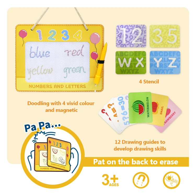 Fun 2 Learn 2 in 1 Aqua Doodle Board and Magnetic Drawing Board Toy STEAM Preschool Learning Toy Educational