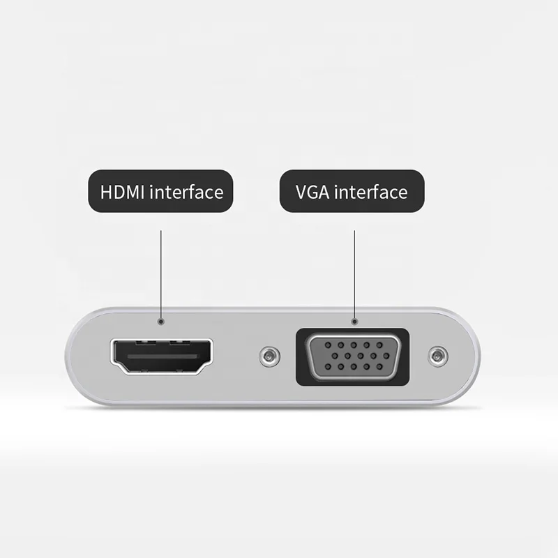 Wholesale USB to HDMI VGA Adapter Male to Female USB to HDMI VGA 2 in 1 Hub