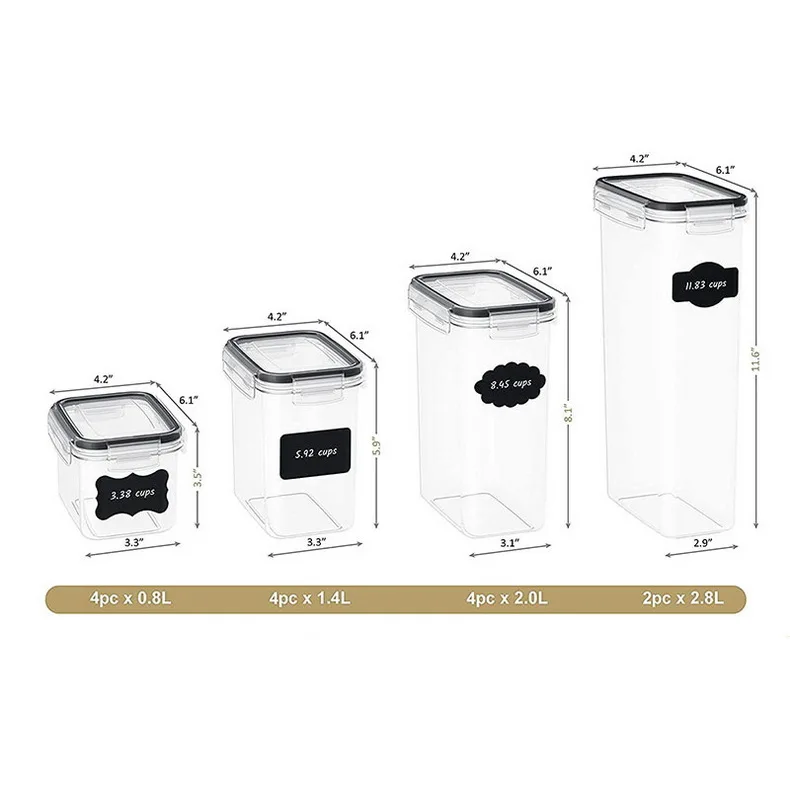 Bpa Free Group Multi Size High Capacity 7 Pieces Plastic Vacuum Box With Locking Lid Reusable Air Tight Food Container Set