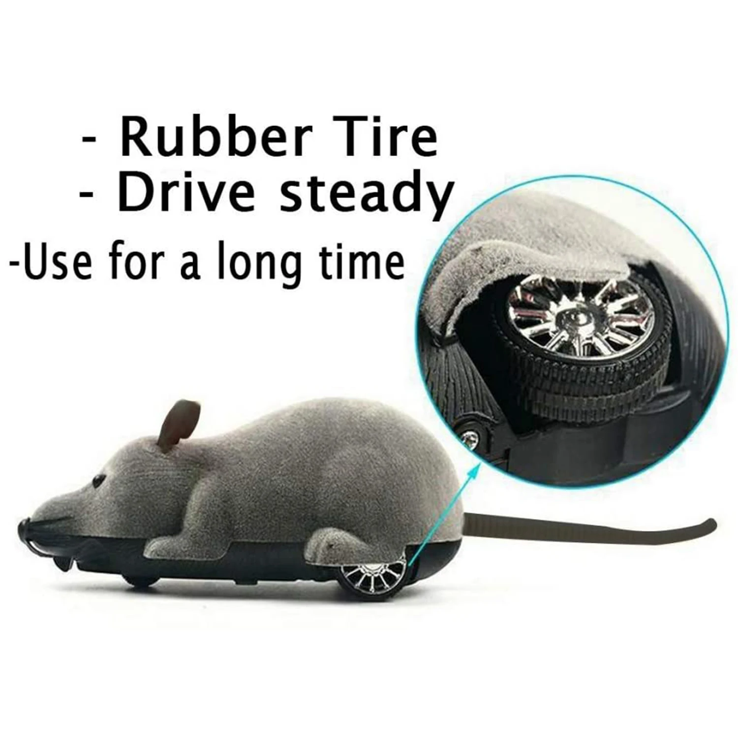 Electronic Remote Control Rat Kids RC Plush Rat Toy (Gray) Interactive Cat Toy
