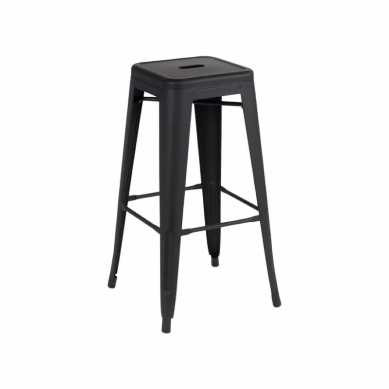 Factory Price China Powder Coated Frame Low Back Stackable iron metal Bar Stool for Restaurant
