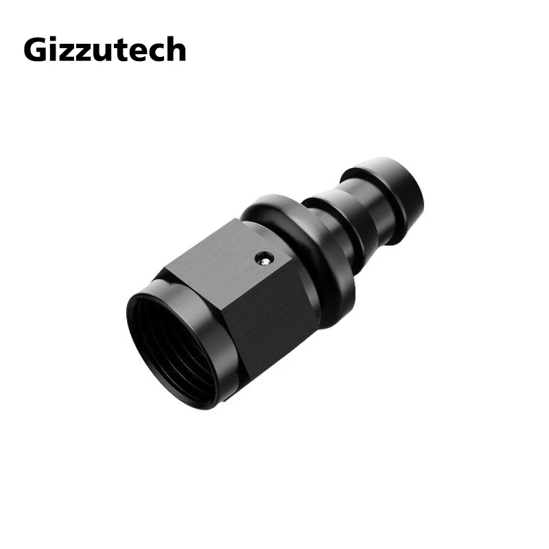 Custom Logo Aluminum Elbow Push on Hose Ends AN Fittings 4AN 6AN 8AN 10AN 12AN Straight Push Lock Fittings Black