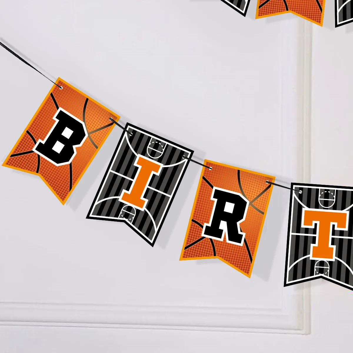 New Basketball themed party decoration sports game boy birthday flag pulling cake inserting balloon set soccer party supplies