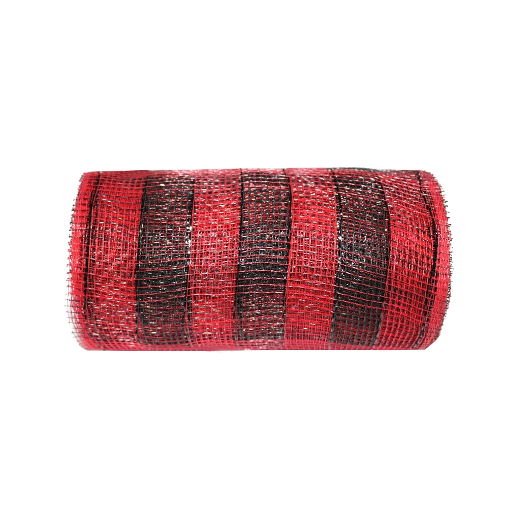 Wholesale 10 Yards Various Color Grid Ribbons DIY Christmas Tree Mesh Roll Garland Decoration Wedding Christmas Ribbons