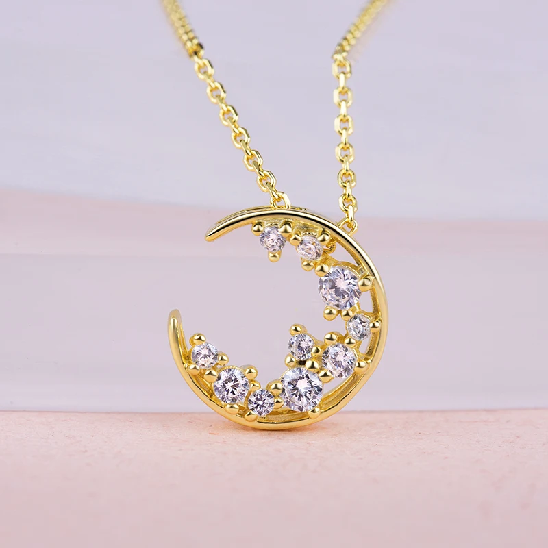 Custom 925 Sterling Silver 2021 moon thick chain necklace