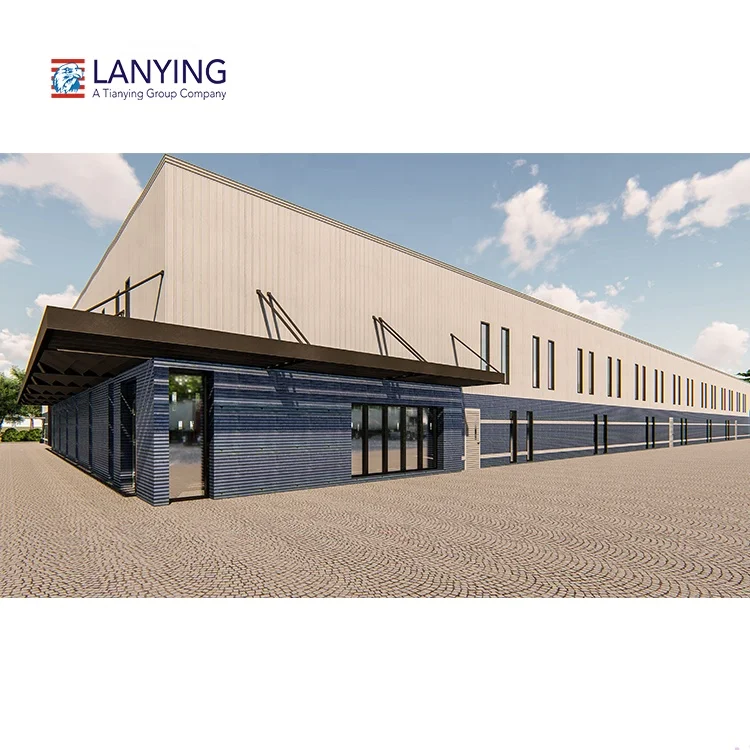 large span Space frame light gauge steel structure gable industrial warehouse drawing