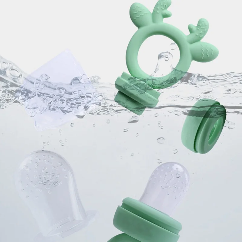 Bachoo Customize Food Grade Soft Infant Silicone fun Pacifier soother Feeder Baby milk frozen Fruit Feeder