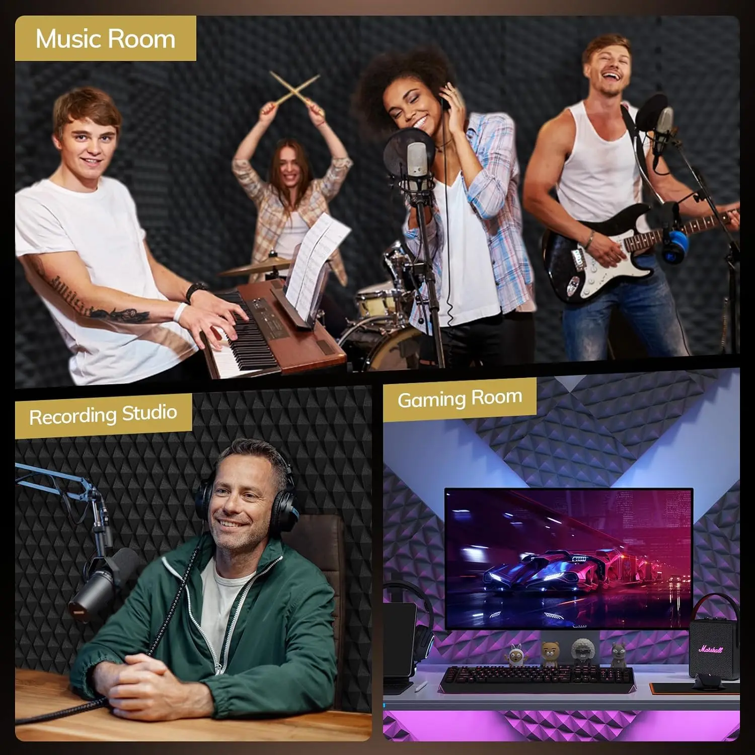 acoustic foam high density acoustic foam panels 30*30*5cm bass trap self adhesive acoustic panel  12packs/24packs