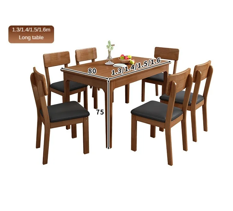 Chinese Style Furniture Folding All Solid Wood Round Dining Table And Chair Combination Apartment Dining Table Suits