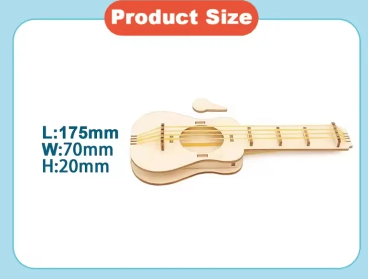 Rubber Band Guitar DIY toys Wooden Puzzle Model Building Block School Science Project Kits Assembly Toy Gift for Children