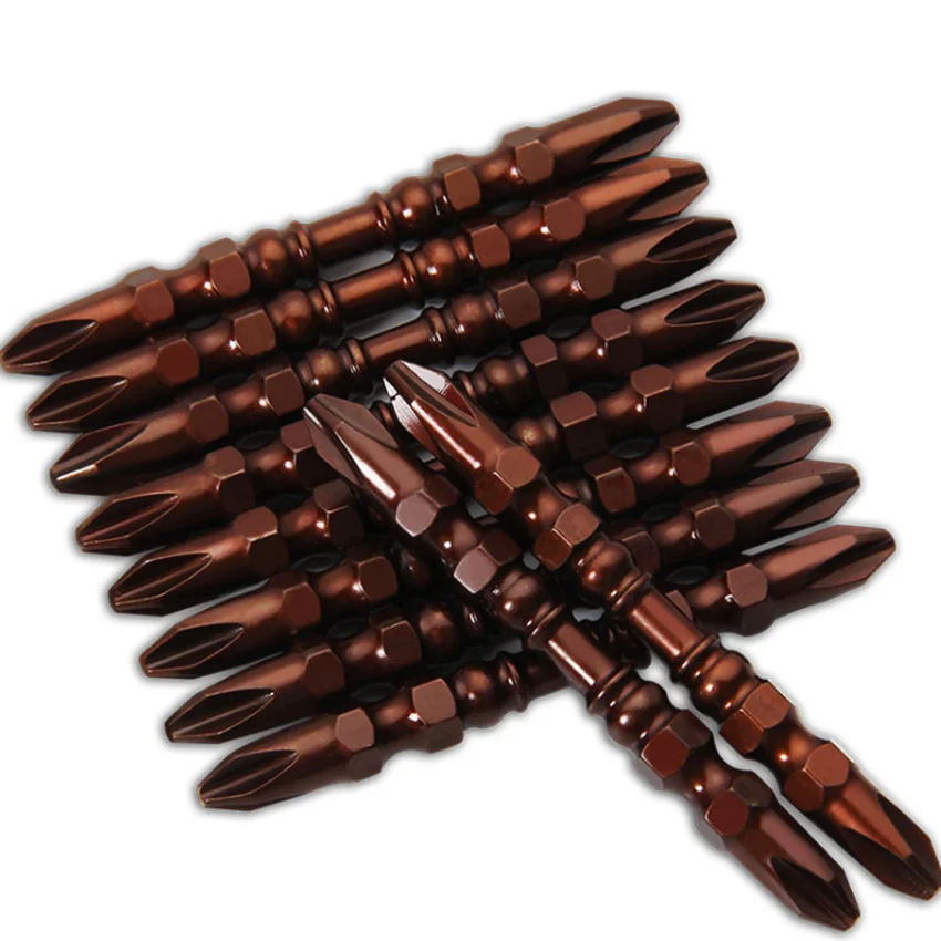Brown Bronze Color Nunchaku Design Double-Headed Impact Electric 65mm Cross Screw Driver