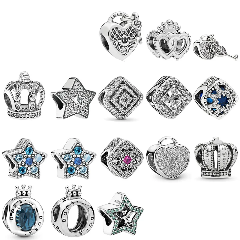 European DIY Sister Heart Charm Bead 925 Sterling Silver pandoraer Charms Jewelry Making charms pandor 925 pack al por mayor