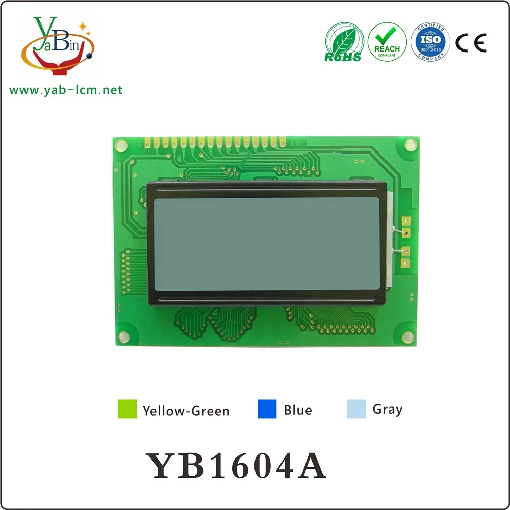 Stn 16X4 Character Display Module,Yellow-Green 1604 Lcd